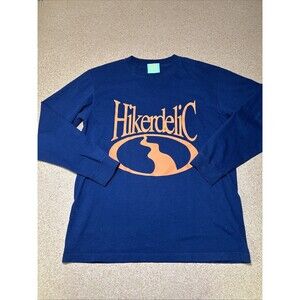 Hikerdelic Graphic T-shirt Men Large Blue Long Sleeve C2
